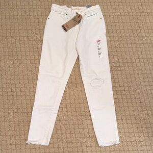 Levi's White Distressed Skinny Jeans